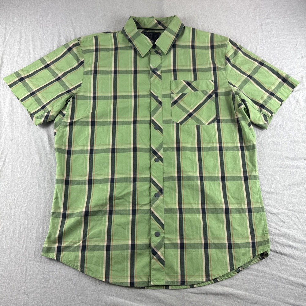 Magpul Industries Snap Shirt Mens M Green Plaid Short Sleeve Tactical Preppy Top